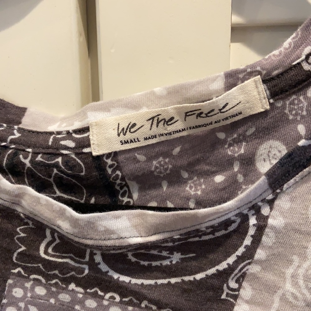 Free People Printed Clarity Tee Charcoal Combo - Picture 5 of 6